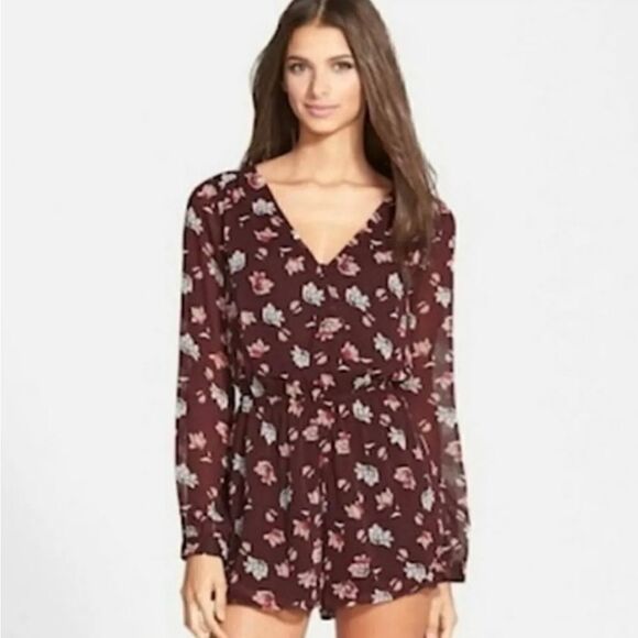 ASTR Floral Long Sleeve Whimsigoth Romper Twee Coastal Cowgirl Feminine SM - Picture 1 of 10